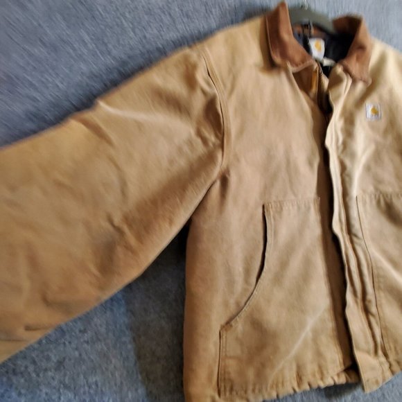 VINTAGE CARHARTT BRN ARCTIC QUILT LINED DUCK CANVAS BROWN JACKET SIZE XL - Picture 2 of 16